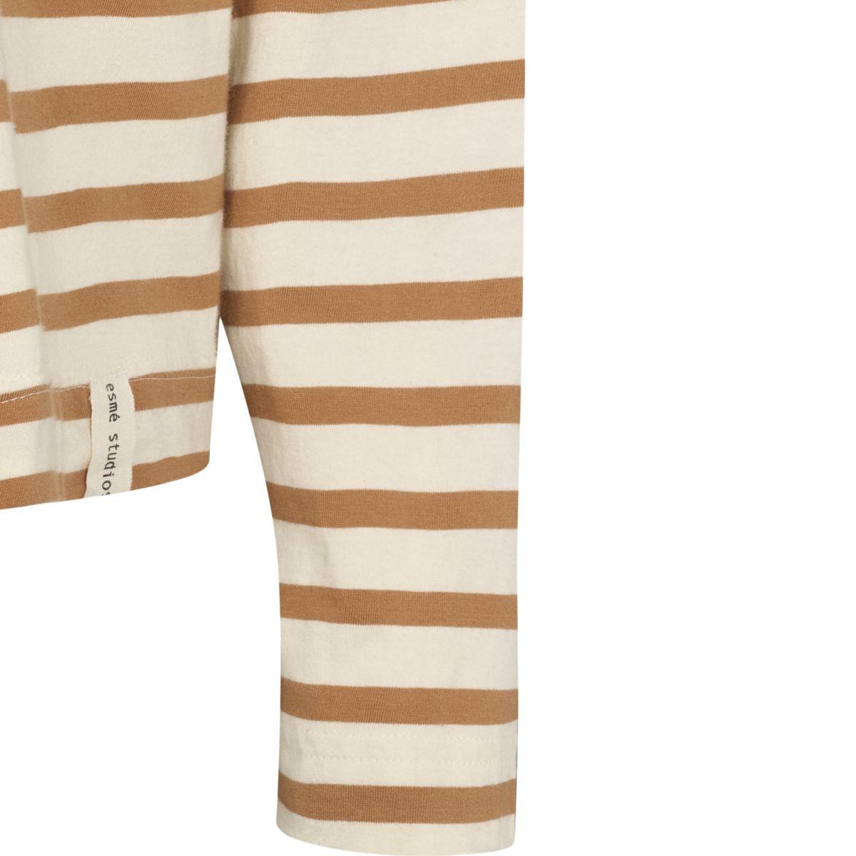 Esmé Signe Shirt LS Stripe Lion Damen T-Shirt caramel braun